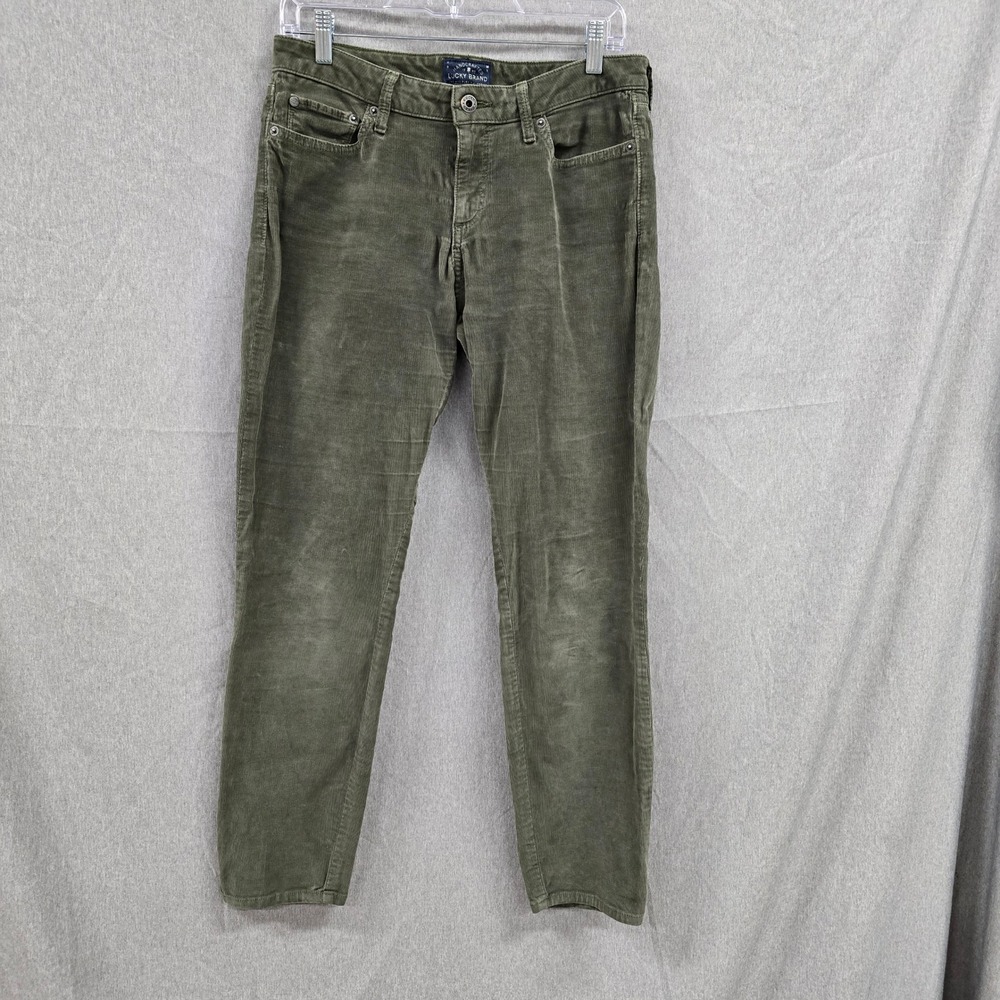 Lucky Brand‎ Lolita Skinny Corduroy Pants Olive Green 8/29 7WP1435